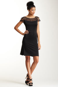 Scalloped Austrian Lace Dress - Black