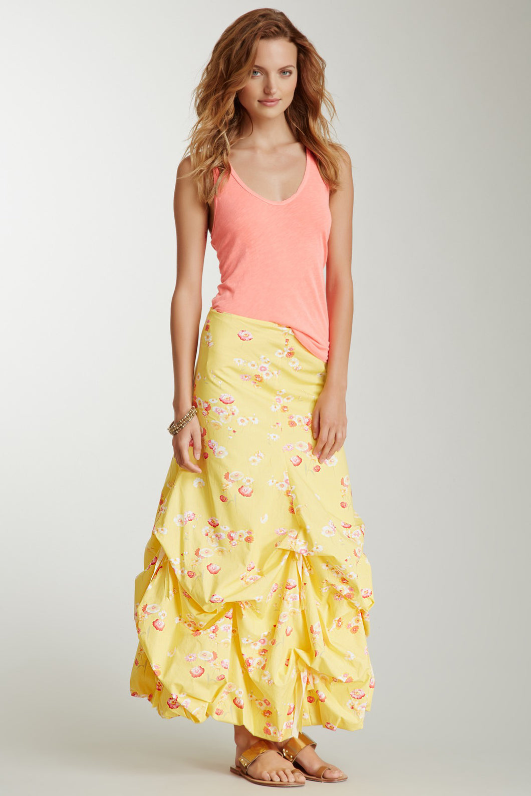Poplin Balloon Skirt - Yellow Blossom