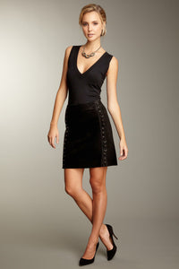 Hardware Mini Suede Skirt - Black