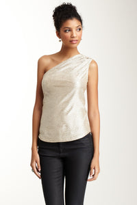 One Shoulder Top - Silver